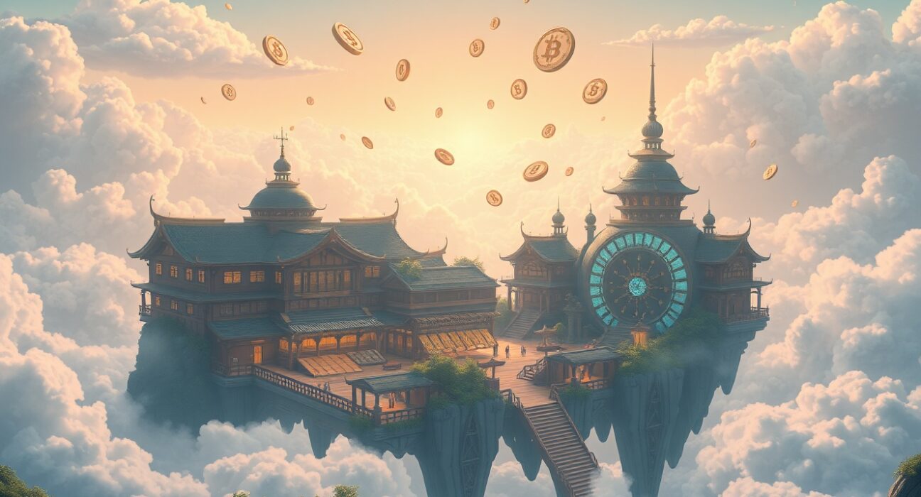 Polymarket's potential POLY token launch visualized in a futuristic prediction market landscape