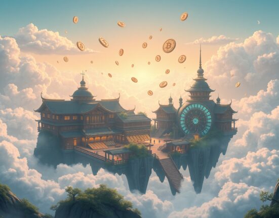 Polymarket's potential POLY token launch visualized in a futuristic prediction market landscape