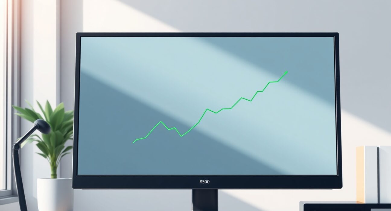Polymarket S&P 500 betting product announcement represented by a financial graph on a trading