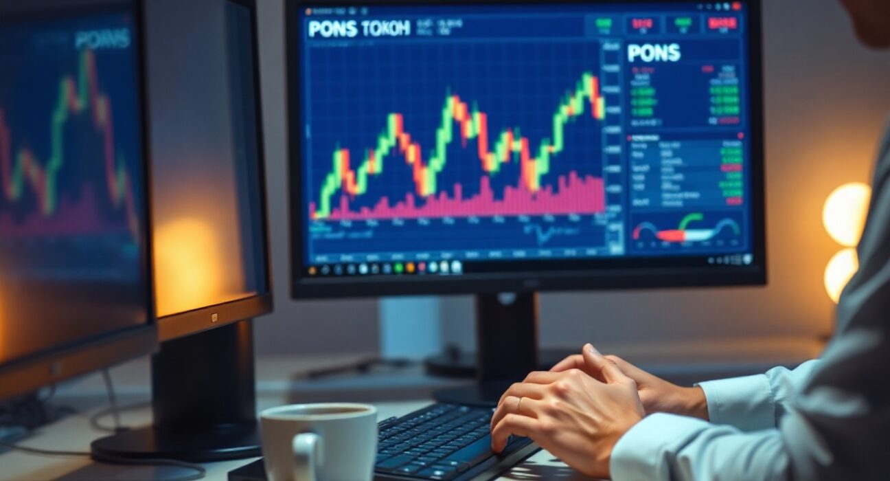 Pons V2 launchpad interface on a trading screen with Uniswap V4 integration