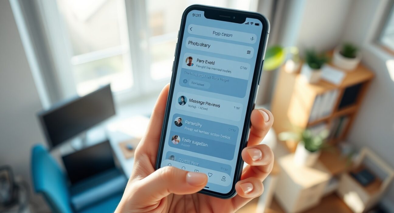Smartphone displaying the Poppy AI assistant app dashboard with calendar and proactive suggestions in a bright home office