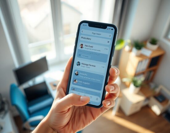Smartphone displaying the Poppy AI assistant app dashboard with calendar and proactive suggestions in a bright home office