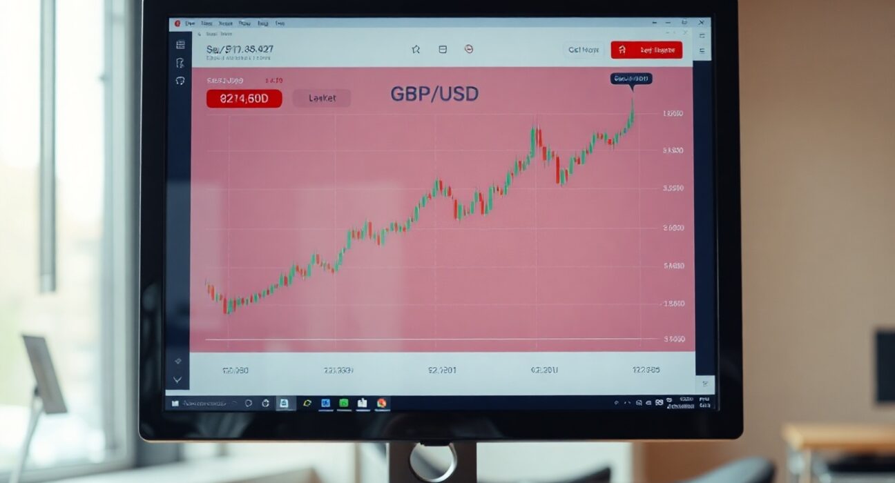 GBP/USD chart showing uptrend on trading screen