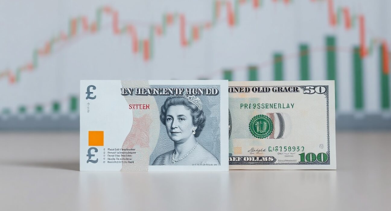 British pound and US dollar banknotes side by side, symbolizing GBP/USD exchange rate movement