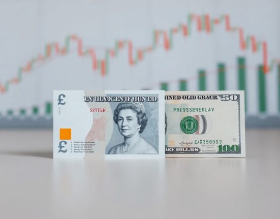 British pound and US dollar banknotes side by side, symbolizing GBP/USD exchange rate movement
