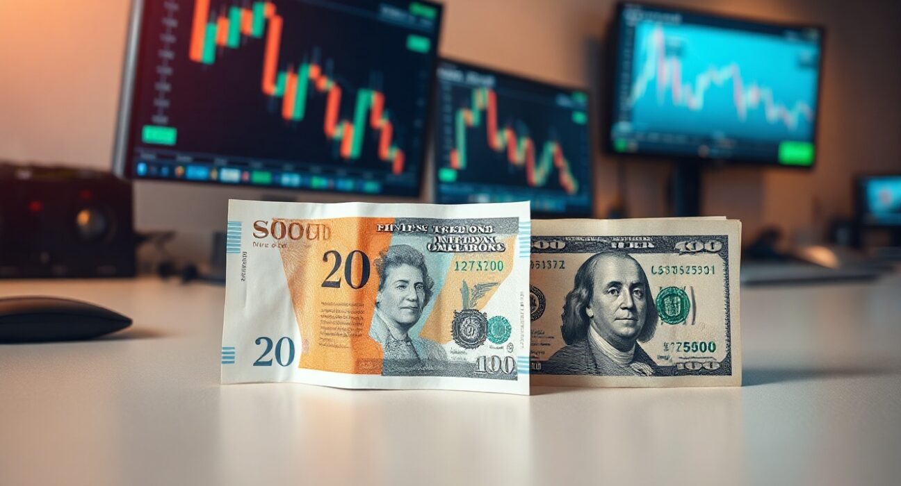 British pound and US dollar banknotes side by side on a desk, representing GBP/USD exchange rate movements after US CPI data.