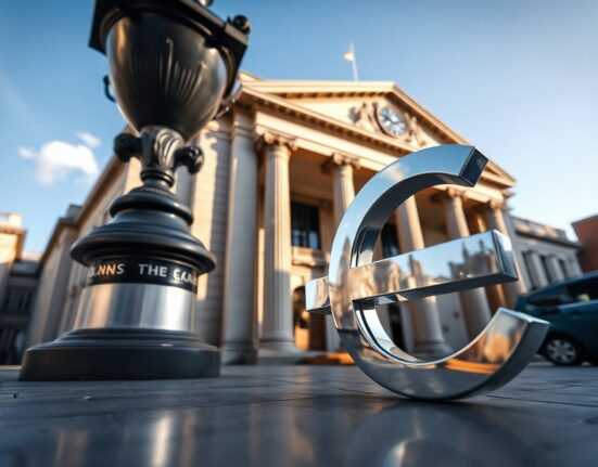 Bank of England building in London on a sunny day, representing UK monetary policy and the British pound.