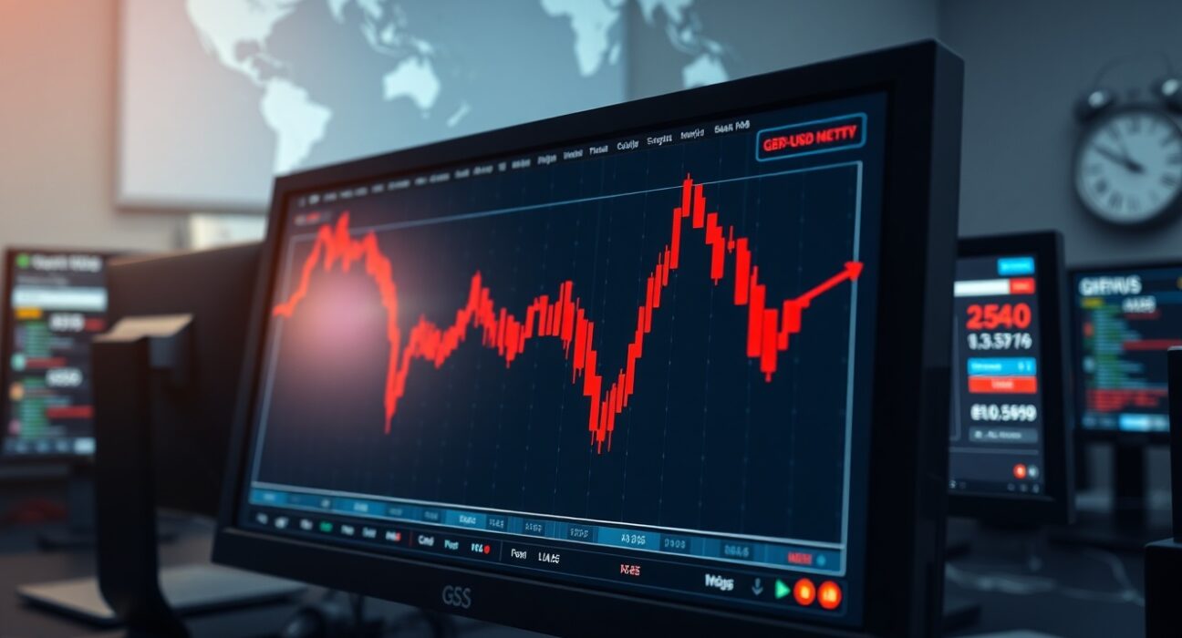 GBP/USD exchange rate chart showing decline ahead of Hormuz Strait geopolitical deadline.
