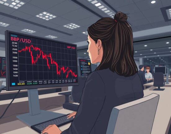 Analyst monitoring the GBP/USD forex pair as the Pound Sterling declines against the US Dollar.