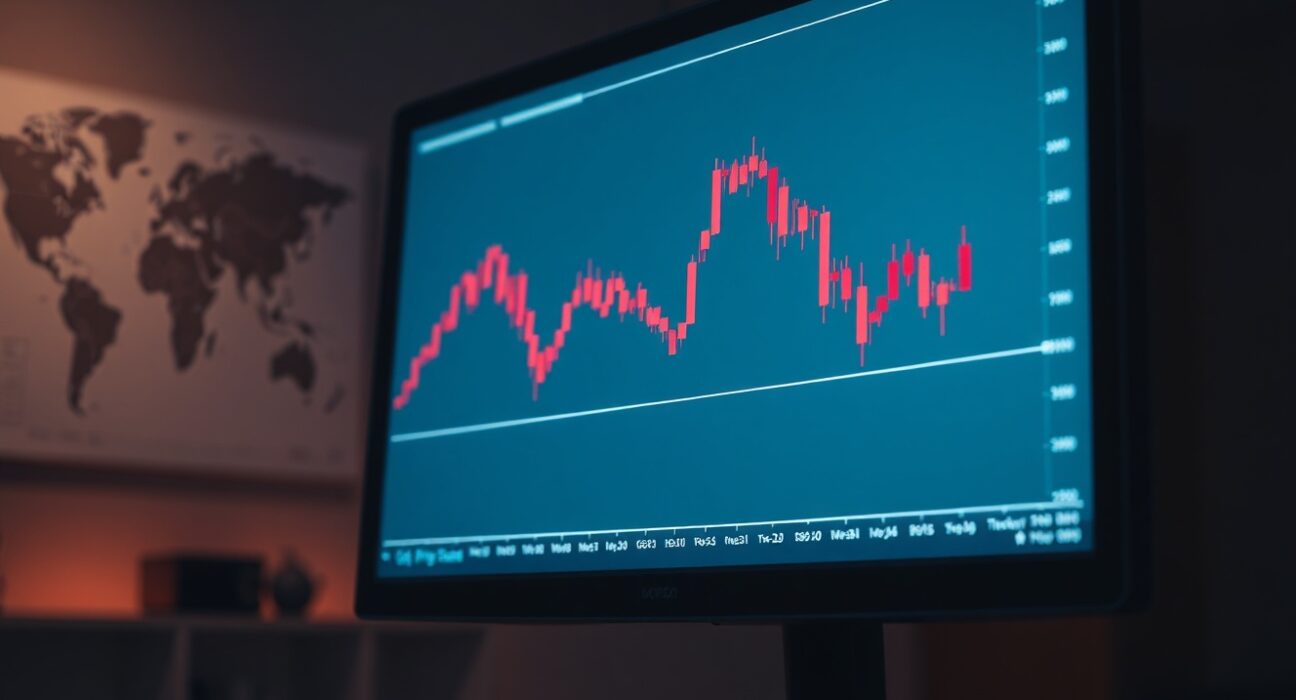 GBP/USD forex chart showing a sharp decline as geopolitical tensions impact currency markets.