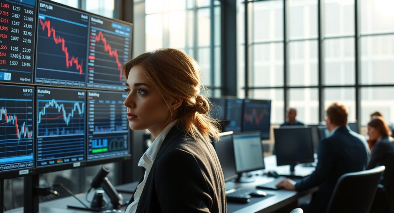 Professional trader analyzing GBP/USD currency pair movement on a financial terminal.