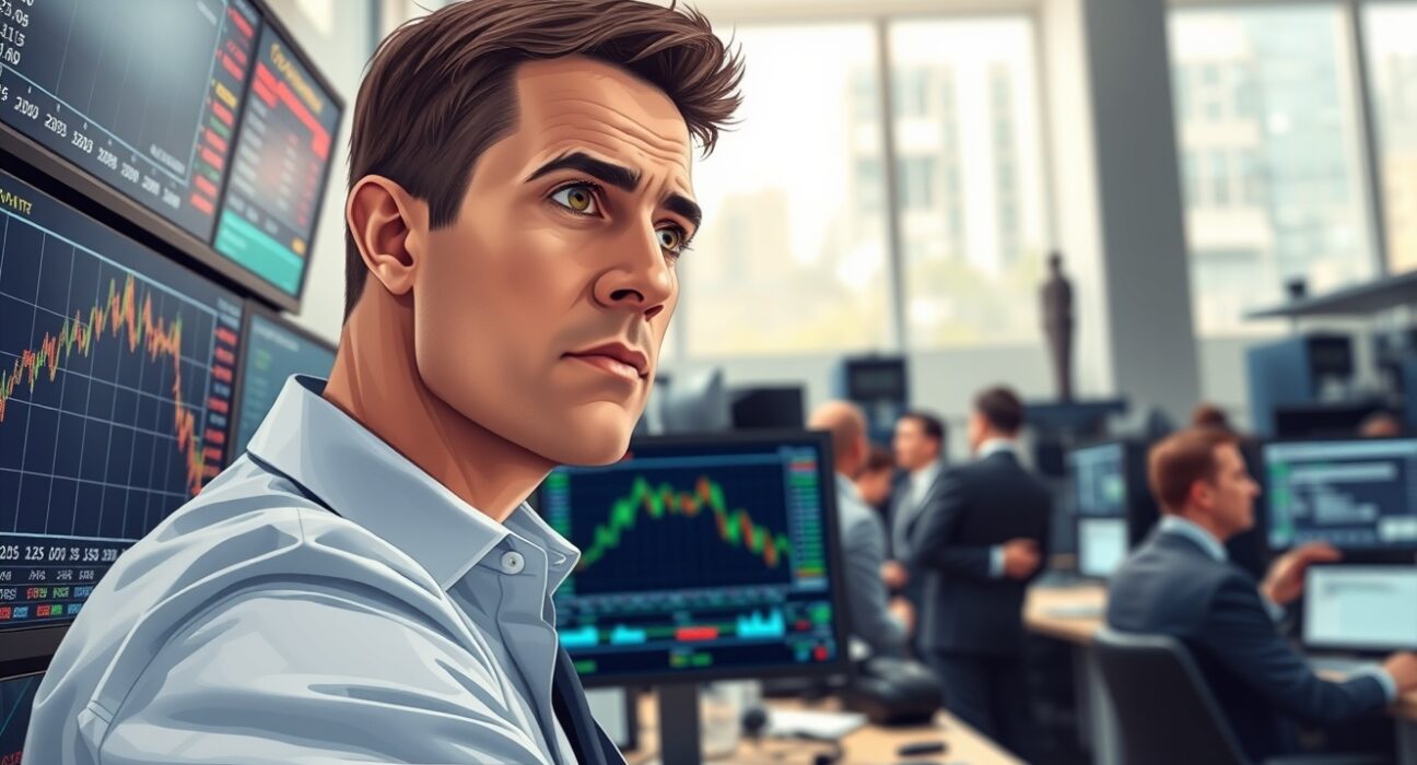 Trader analyzes GBP/USD forex chart showing pound sterling movement against US dollar