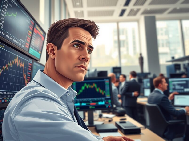 Trader analyzes GBP/USD forex chart showing pound sterling movement against US dollar