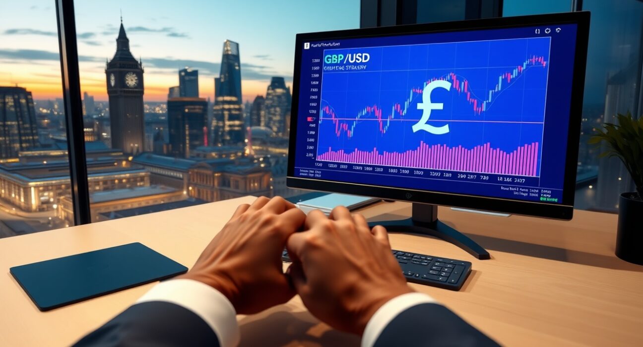 Pound Sterling stabilizes on forex chart as Iran war de-escalation predicted.