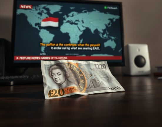 British Pound Sterling banknote analysis during Middle East conflict affecting currency markets.