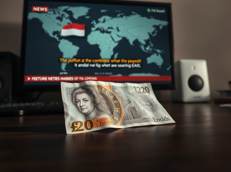 British Pound Sterling banknote analysis during Middle East conflict affecting currency markets.