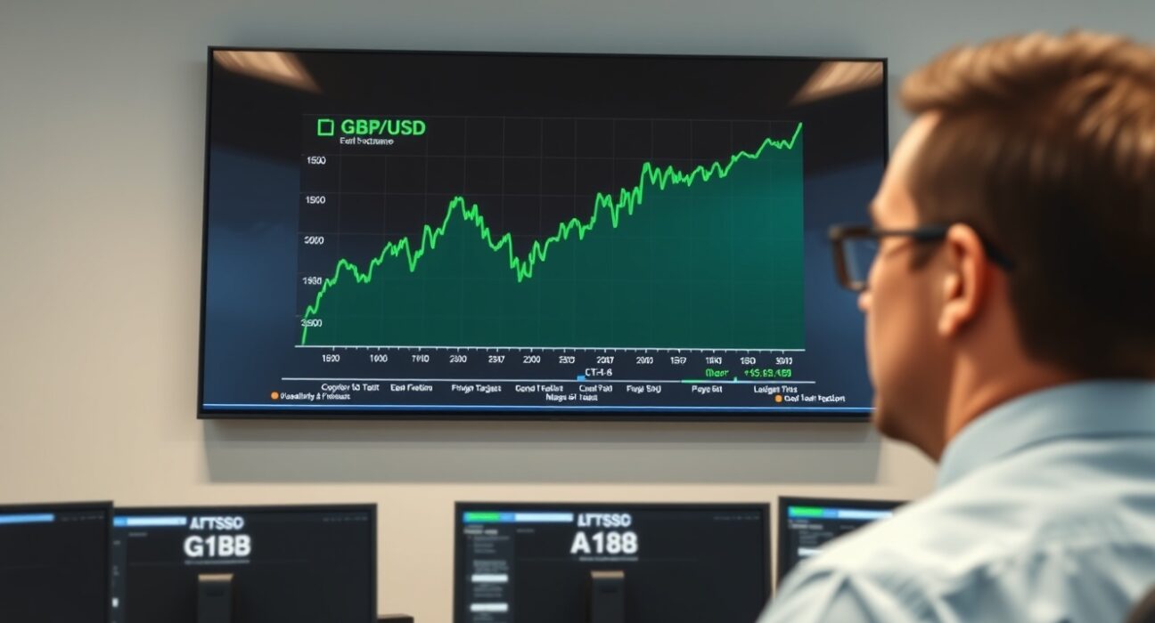 GBP/USD exchange rate chart showing recovery as Pound Sterling gains on the US Dollar.