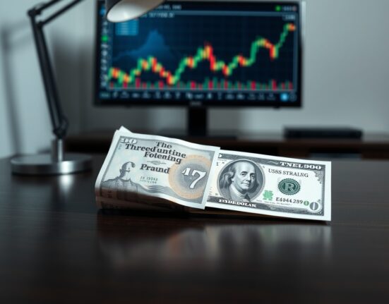 Pound Sterling and US Dollar banknotes on a table, representing forex market dynamics and safe-haven demand.