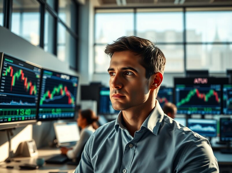 Pound Sterling steadies above 1.3450 after UK Retail Sales data release, with trader monitoring GBP/USD charts in London