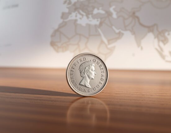 British Pound coin representing currency stability as Middle East geopolitical tensions ease.