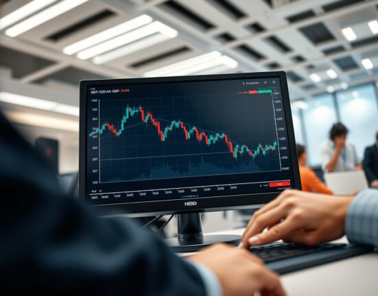 GBP/USD exchange rate chart falling as the dollar firms amid geopolitical tensions.