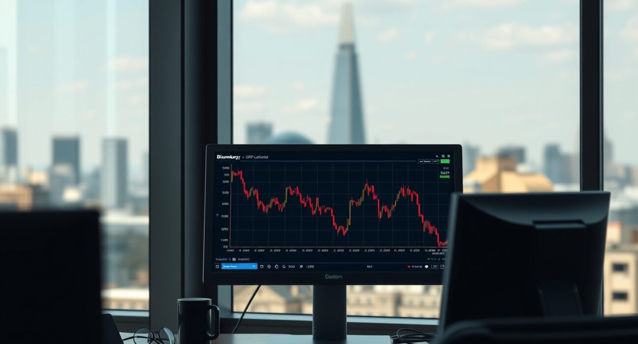 GBP/USD exchange rate chart showing pound sterling decline amid geopolitical tensions