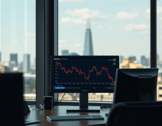 GBP/USD exchange rate chart showing pound sterling decline amid geopolitical tensions