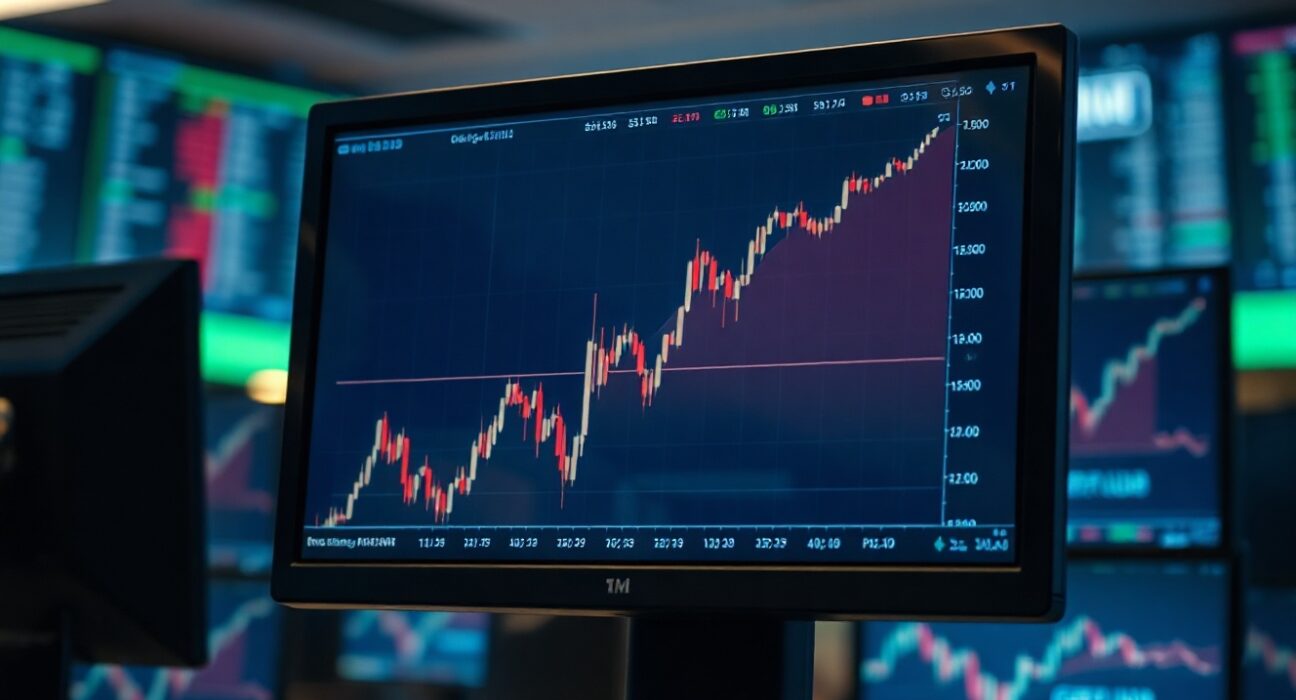 GBP/USD chart showing upward movement on a trading screen