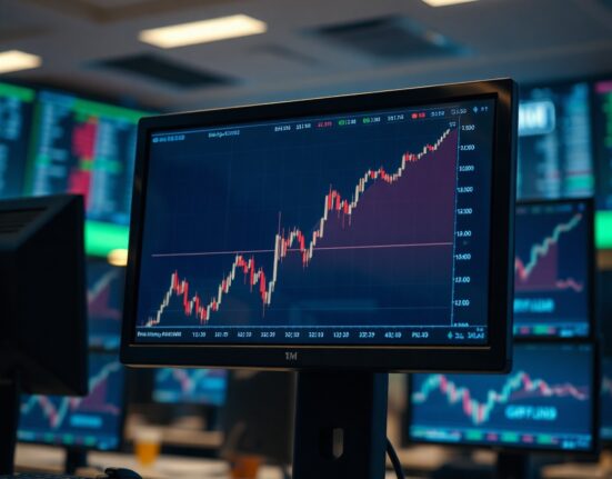GBP/USD chart showing upward movement on a trading screen
