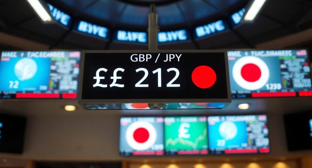 GBP/JPY exchange rate at 212.50 on a trading screen