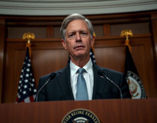 Federal Reserve Chair Jerome Powell at a press conference, vowing to return inflation to 2%.
