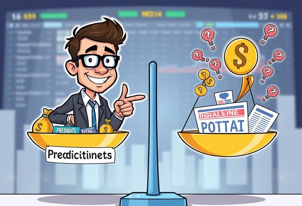 A cartoon illustration demonstrating prediction markets' superior accuracy over traditional media, as argued by Vitalik Buterin.