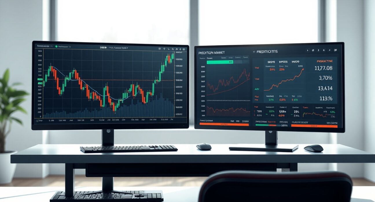 Prediction markets and cryptocurrency trading interfaces analyzed as growth drivers for financial platforms.