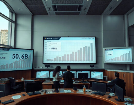 Digital trading dashboard showing record prediction market volume growth for Polymarket and Kalshi