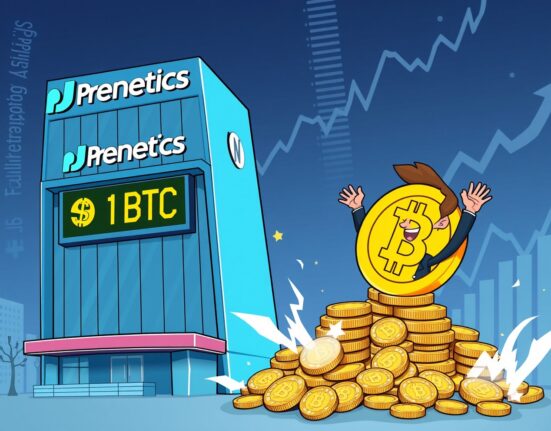 A business person representing Prenetics actively accumulating Prenetics Bitcoin daily, symbolizing the company's growing digital asset reserves.