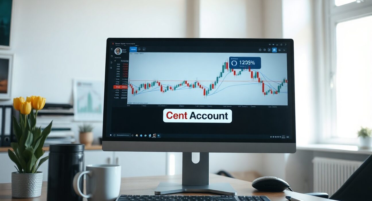 Trading monitor displaying charts for PrimeXBT MT5 Cent Account