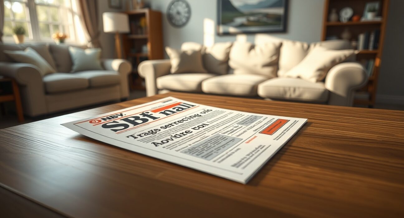 Political mailer attacking NY candidate Alex Bores over SBF funding scandal on wooden table