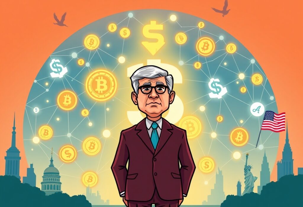A vibrant illustration symbolizing Project Crypto's goal of modernizing US financial markets for on-chain systems, led by the SEC.