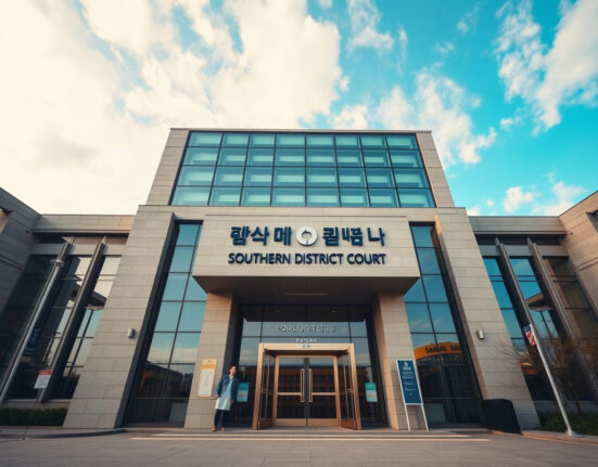 Seoul Southern District Court building exterior, where the Jonber Kim fraud trial is being held