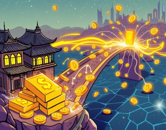 RWA tokenization bridge connecting traditional finance to blockchain with digital assets transforming