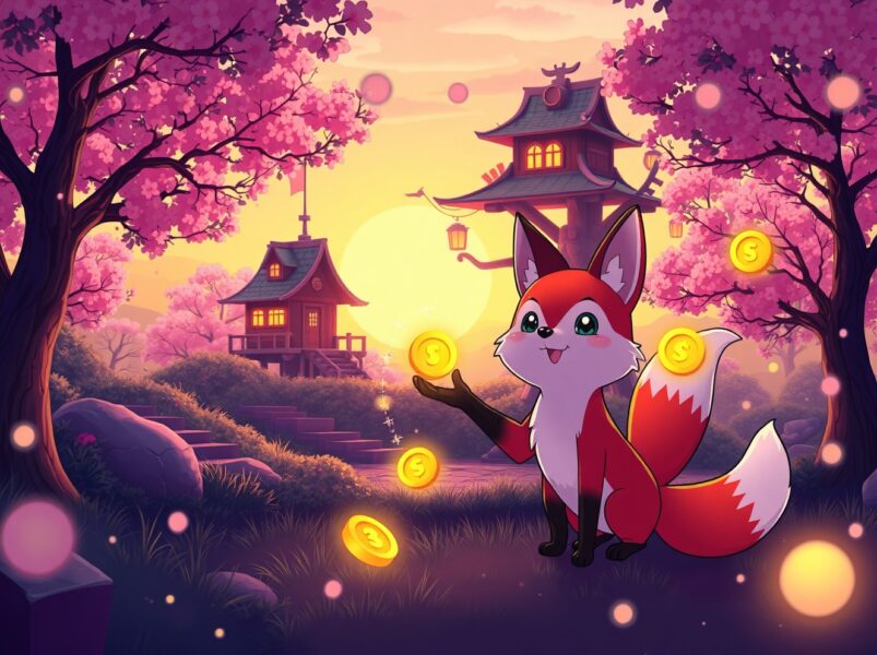 Pump.fun cashback feature visualized as magical coin rewards in a digital trading ecosystem