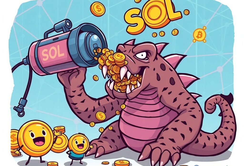 Illustrates the significant Pump.fun SOL sale, showing a large transfer of SOL tokens from a platform to an exchange, representing a key moment in cryptocurrency market activity.