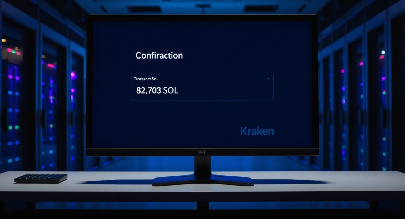 On-chain transaction screen showing 82,703 SOL transfer from Pump.fun to Kraken exchange