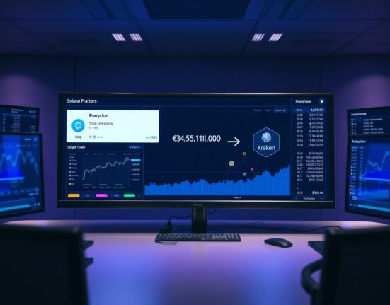 Pump.fun SOL deposit to Kraken exchange transaction dashboard with $4.5 million transfer