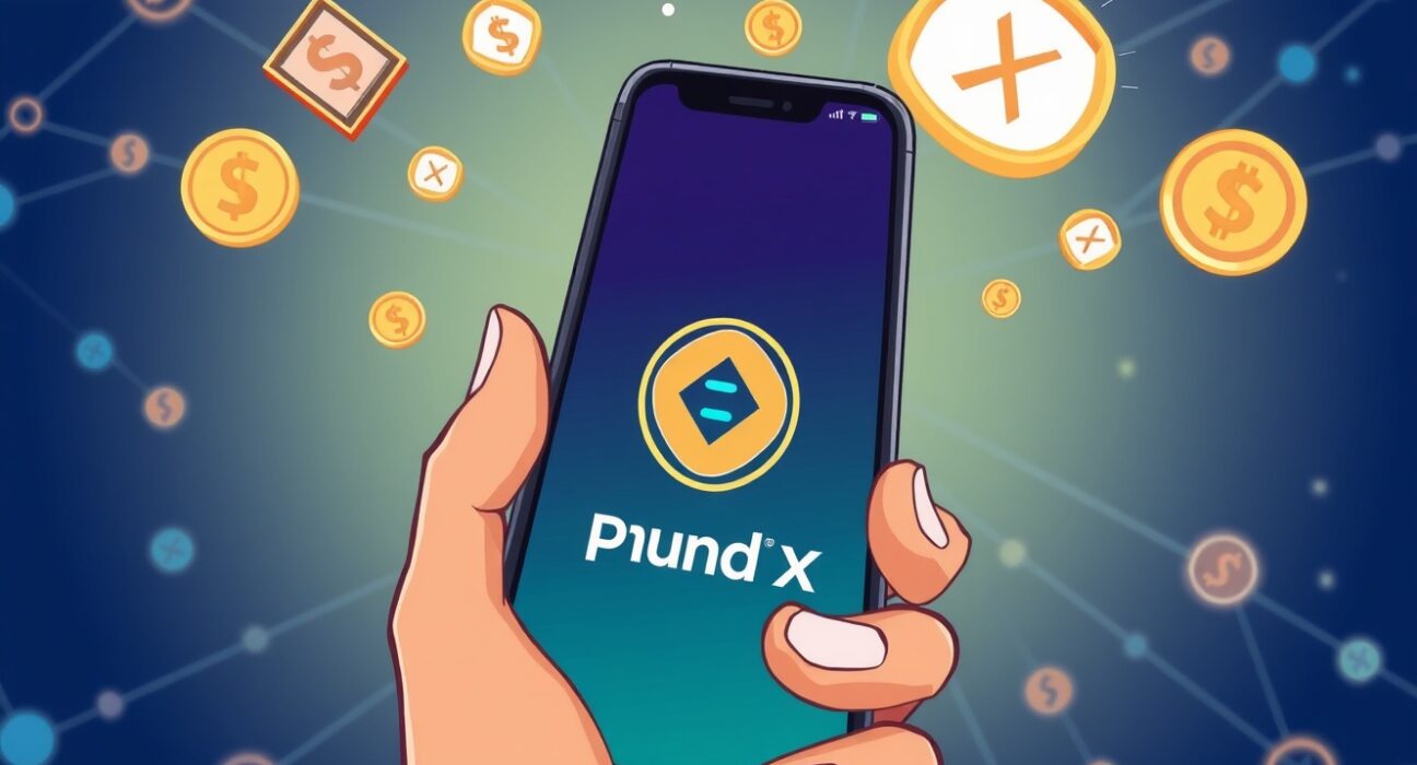 A smartphone displaying the Pundi X Wallet interface with USD1 stablecoin integration, symbolizing enhanced digital finance.