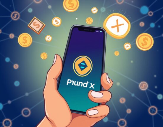 A smartphone displaying the Pundi X Wallet interface with USD1 stablecoin integration, symbolizing enhanced digital finance.