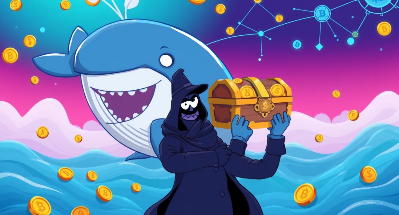 Mysterious PYUSD transfer depicted as whale moving digital treasure to unknown destination