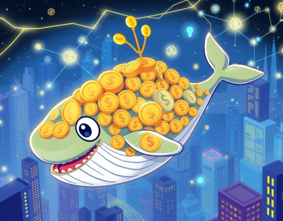 Digital whale representing massive PYUSD minted in cryptocurrency ecosystem