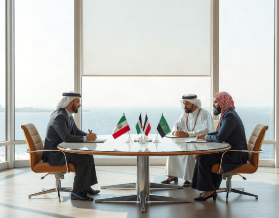 Diplomatic meeting in Qatar discussing Iran-Oman agreement and Hormuz security