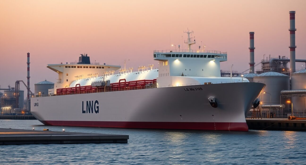 Qatar LNG carrier at Ras Laffan port during supply disruption crisis affecting global energy markets